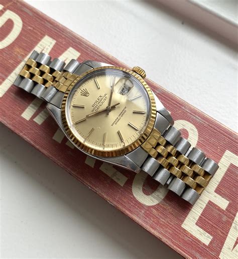 rolex rose gold two tone|rolex datejust 16014 two tone.